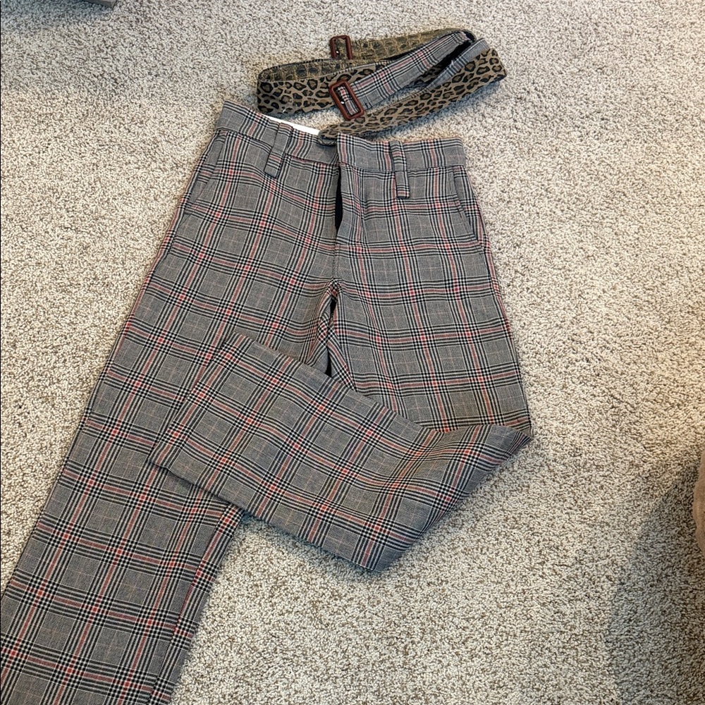 R13 Plaid Pant with 2 belts